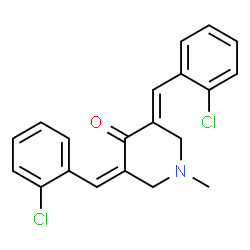 ChemSpider 2D Image | 3,5-di(2-chlorobenzylidene)-1-methylpiperidin-4-one | C20H17Cl2NO