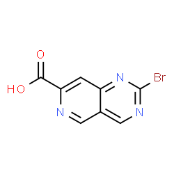 ChemSpider 2D Image | 2-Bromopyrido[4,3-d]pyrimidine-7-carboxylic acid | C8H4BrN3O2