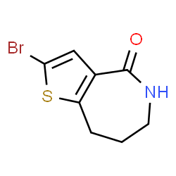 ChemSpider 2D Image | 2-Bromo-5,6,7,8-tetrahydro-4H-thieno[3,2-c]azepin-4-one | C8H8BrNOS