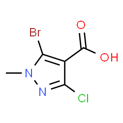 ChemSpider 2D Image | 5-Bromo-3-chloro-1-methyl-1H-pyrazole-4-carboxylic acid | C5H4BrClN2O2