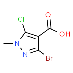ChemSpider 2D Image | 3-Bromo-5-chloro-1-methyl-1H-pyrazole-4-carboxylic acid | C5H4BrClN2O2
