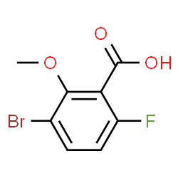 ChemSpider 2D Image | 3-Bromo-6-fluoro-2-methoxybenzoic acid | C8H6BrFO3