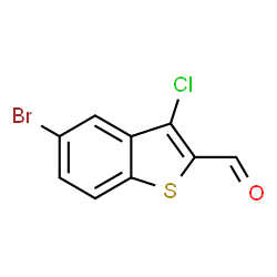 ChemSpider 2D Image | 5-Bromo-3-chloro-1-benzothiophene-2-carbaldehyde | C9H4BrClOS