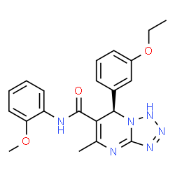 ChemSpider 2D Image | (7R)-7-(3-Ethoxyphenyl)-N-(2-methoxyphenyl)-5-methyl-1,7-dihydrotetrazolo[1,5-a]pyrimidine-6-carboxamide | C21H22N6O3