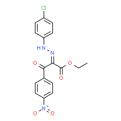 ChemSpider 2D Image | Ethyl (2E)-2-[(4-chlorophenyl)hydrazono]-3-(4-nitrophenyl)-3-oxopropanoate | C17H14ClN3O5