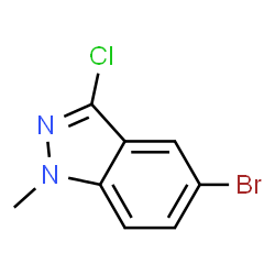 ChemSpider 2D Image | 5-Bromo-3-chloro-1-methyl-1H-indazole | C8H6BrClN2