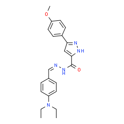 ChemSpider 2D Image | N'-{(Z)-[4-(Diethylamino)phenyl]methylene}-3-(4-methoxyphenyl)-1H-pyrazole-5-carbohydrazide | C22H25N5O2