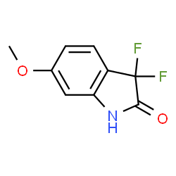 ChemSpider 2D Image | 3,3-Difluoro-6-methoxy-1,3-dihydro-2H-indol-2-one | C9H7F2NO2
