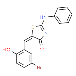 ChemSpider 2D Image | (5E)-2-Anilino-5-(5-bromo-2-hydroxybenzylidene)-1,3-thiazol-4(5H)-one | C16H11BrN2O2S