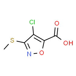 ChemSpider 2D Image | 4-Chloro-3-(methylsulfanyl)-1,2-oxazole-5-carboxylic acid | C5H4ClNO3S