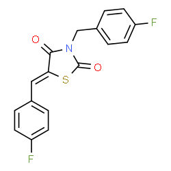 ChemSpider 2D Image | (5Z)-3-(4-Fluorobenzyl)-5-(4-fluorobenzylidene)-1,3-thiazolidine-2,4-dione | C17H11F2NO2S