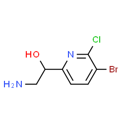 ChemSpider 2D Image | 2-Amino-1-(5-bromo-6-chloro-2-pyridinyl)ethanol | C7H8BrClN2O