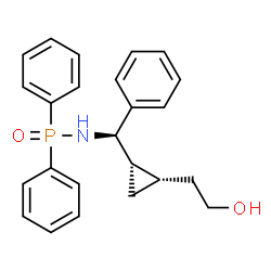 ChemSpider 2D Image | N-[(R)-[(1S,2S)-2-(2-Hydroxyethyl)cyclopropyl](phenyl)methyl]-P,P-diphenylphosphinic amide | C24H26NO2P