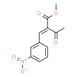 ChemSpider 2D Image | Methyl 2-(3-nitrobenzylidene)acetoacetate | C12H11NO5