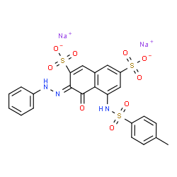 ChemSpider 2D Image | Disodium (3Z)-5-{[(4-methylphenyl)sulfonyl]amino}-4-oxo-3-(phenylhydrazono)-3,4-dihydro-2,7-naphthalenedisulfonate | C23H17N3Na2O9S3