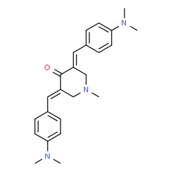 ChemSpider 2D Image | (3E,5E)-3,5-Bis[4-(dimethylamino)benzylidene]-1-methyl-4-piperidinone | C24H29N3O