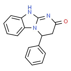 ChemSpider 2D Image | 4-Phenyl-3,4-dihydropyrimido[1,2-a]benzimidazol-2(10H)-one | C16H13N3O