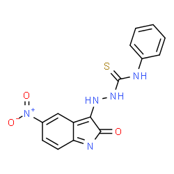 ChemSpider 2D Image | 2-(5-Nitro-2-oxo-2H-indol-3-yl)-N-phenylhydrazinecarbothioamide | C15H11N5O3S