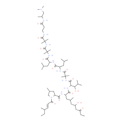 ChemSpider 2D Image | N-[33-Hydroxy-26-(1-hydroxy-2-methylpropyl)-17,20-diisobutyl-2,4,11,11,14,14,23,23,31-nonamethyl-6,10,13,16,19,22,25,28,35-nonaoxo-2,5,9,12,15,18,21,24,27-nonaazaheptatriacontan-29-yl]-4-methyl-1-[(2E
)-4-methyl-2-hexenoyl]-2-pyrrolidinecarboxamide | C62H111N11O13