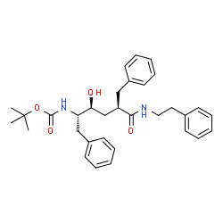 ChemSpider 2D Image | 2-Methyl-2-propanyl {(2S,3S,5R)-5-benzyl-3-hydroxy-6-oxo-1-phenyl-6-[(2-phenylethyl)amino]-2-hexanyl}carbamate | C32H40N2O4