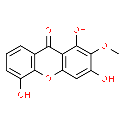 ChemSpider 2D Image | 1,3,5-Trihydroxy-2-methoxy-9H-xanthen-9-one | C14H10O6