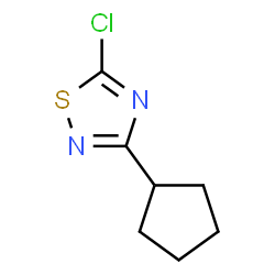 ChemSpider 2D Image | 5-Chloro-3-cyclopentyl-1,2,4-thiadiazole | C7H9ClN2S