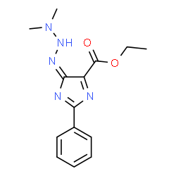 ChemSpider 2D Image | Ethyl (4E)-4-(3,3-dimethyltriazanylidene)-2-phenyl-4H-imidazole-5-carboxylate | C14H17N5O2