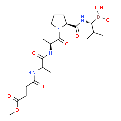 ChemSpider 2D Image | N-(4-Methoxy-4-oxobutanoyl)alanyl-L-alanyl-N-[(1R)-1-(dihydroxyboryl)-2-methylpropyl]-L-prolinamide | C20H35BN4O8
