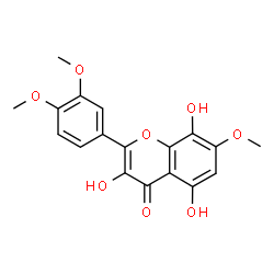 ChemSpider 2D Image | 2-(3,4-Dimethoxyphenyl)-3,5,8-trihydroxy-7-methoxy-4H-chromen-4-one | C18H16O8
