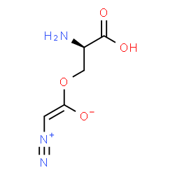 ChemSpider 2D Image | (E)-1-[(2R)-2-Amino-2-carboxyethoxy]-2-diazonioethenolate | C5H7N3O4
