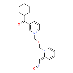 ChemSpider 2D Image | 3-(Cyclohexylcarbonyl)-1-({[(2E)-2-(nitrosomethylene)-1(2H)-pyridinyl]methoxy}methyl)pyridinium | C20H24N3O3