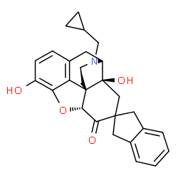 ChemSpider 2D Image | (1'S,5'R,13'R,17'S)-4'-(Cyclopropylmethyl)-10',17'-dihydroxy-1,3-dihydro-14'H-spiro[indene-2,15'-[12]oxa[4]azapentacyclo[9.6.1.0~1,13~.0~5,17~.0~7,18~]octadeca[7(18),8,10]trien]-14'-one | C28H29NO4