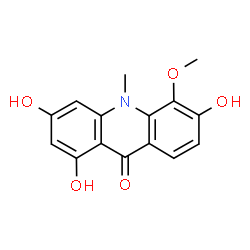 ChemSpider 2D Image | 1,3,6-Trihydroxy-5-methoxy-10-methyl-9(10H)-acridinone | C15H13NO5