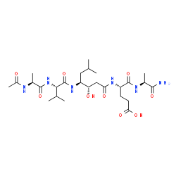 ChemSpider 2D Image | (4S,7S,10S,11S,15S)-15-{[(2S)-1-Amino-1-oxo-2-propanyl]carbamoyl}-11-hydroxy-10-isobutyl-7-isopropyl-4-methyl-2,5,8,13-tetraoxo-3,6,9,14-tetraazaoctadecan-18-oic acid | C26H46N6O9