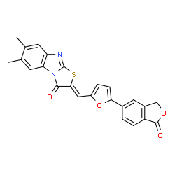 ChemSpider 2D Image | (2Z)-6,7-Dimethyl-2-{[5-(1-oxo-1,3-dihydro-2-benzofuran-5-yl)-2-furyl]methylene}[1,3]thiazolo[3,2-a]benzimidazol-3(2H)-one | C24H16N2O4S
