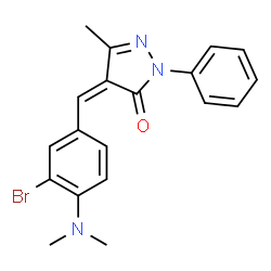 ChemSpider 2D Image | (4Z)-4-[3-Bromo-4-(dimethylamino)benzylidene]-5-methyl-2-phenyl-2,4-dihydro-3H-pyrazol-3-one | C19H18BrN3O
