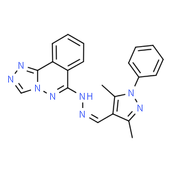 ChemSpider 2D Image | 6-{(2Z)-2-[(3,5-Dimethyl-1-phenyl-1H-pyrazol-4-yl)methylene]hydrazino}[1,2,4]triazolo[3,4-a]phthalazine | C21H18N8
