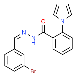 ChemSpider 2D Image | N'-[(Z)-(3-Bromophenyl)methylene]-2-(1H-pyrrol-1-yl)benzohydrazide | C18H14BrN3O