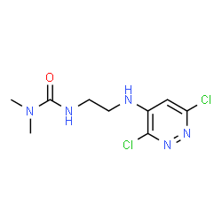 ChemSpider 2D Image | 3-{2-[(3,6-Dichloro-4-pyridazinyl)amino]ethyl}-1,1-dimethylurea | C9H13Cl2N5O