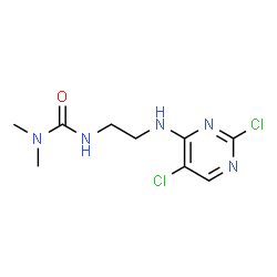 ChemSpider 2D Image | 3-{2-[(2,5-Dichloro-4-pyrimidinyl)amino]ethyl}-1,1-dimethylurea | C9H13Cl2N5O