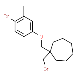 ChemSpider 2D Image | 1-(Bromomethyl)-1-[(4-bromo-3-methylphenoxy)methyl]cycloheptane | C16H22Br2O