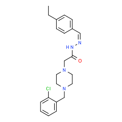 ChemSpider 2D Image | 2-[4-(2-Chlorobenzyl)-1-piperazinyl]-N'-[(Z)-(4-ethylphenyl)methylene]acetohydrazide | C22H27ClN4O