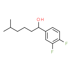 ChemSpider 2D Image | 1-(3,4-Difluorophenyl)-5-methyl-1-hexanol | C13H18F2O