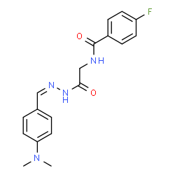 ChemSpider 2D Image | N-(2-{(2Z)-2-[4-(Dimethylamino)benzylidene]hydrazino}-2-oxoethyl)-4-fluorobenzamide | C18H19FN4O2