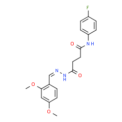 ChemSpider 2D Image | 4-[(2Z)-2-(2,4-Dimethoxybenzylidene)hydrazino]-N-(4-fluorophenyl)-4-oxobutanamide | C19H20FN3O4
