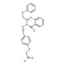 ChemSpider 2D Image | {4-[(Z)-{[4-Oxo-2-(phenoxymethyl)-3(4H)-quinazolinyl]imino}methyl]phenoxy}acetate | C24H18N3O5