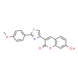 ChemSpider 2D Image | 7-Hydroxy-3-[2-(4-methoxyphenyl)-1,3-thiazol-4-yl]-2H-chromen-2-one | C19H13NO4S