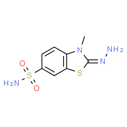 ChemSpider 2D Image | (2E)-2-Hydrazono-3-methyl-2,3-dihydro-1,3-benzothiazole-6-sulfonamide | C8H10N4O2S2