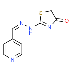 ChemSpider 2D Image | 2-[(2Z)-2-(4-Pyridinylmethylene)hydrazino]-1,3-thiazol-4(5H)-one | C9H8N4OS