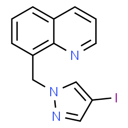 ChemSpider 2D Image | 8-[(4-Iodo-1H-pyrazol-1-yl)methyl]quinoline | C13H10IN3